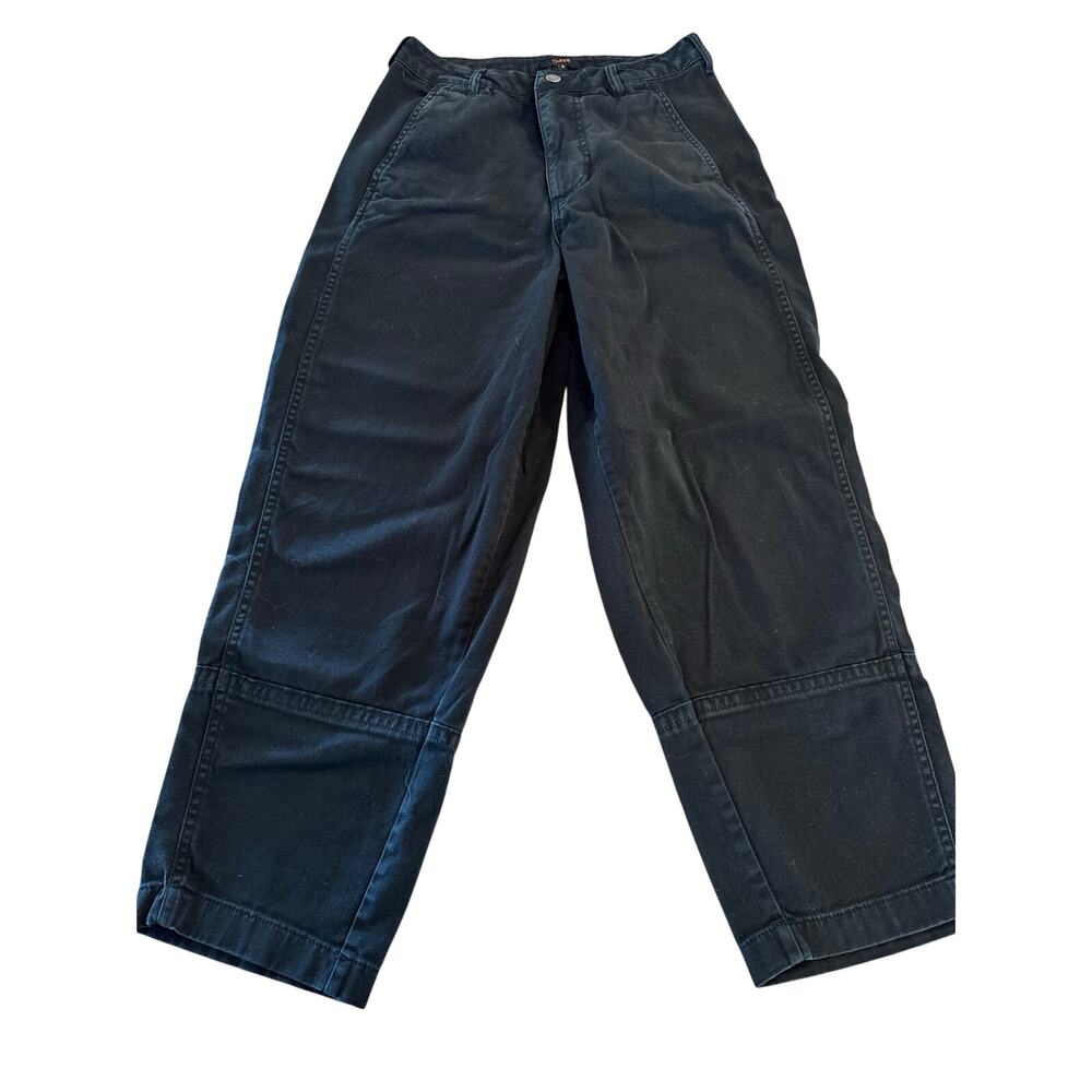 Quince Organic Stretch Cotton Twill Barrel Pants Black Women’s 6 Chic, Comfort